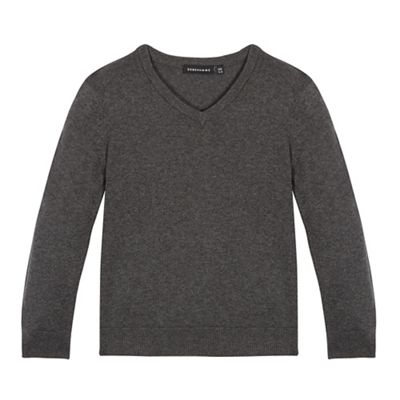 Children's grey V neck jumper